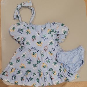 NWOT Janie and Jack: Floral Baby Dress with Bloomers and Headband